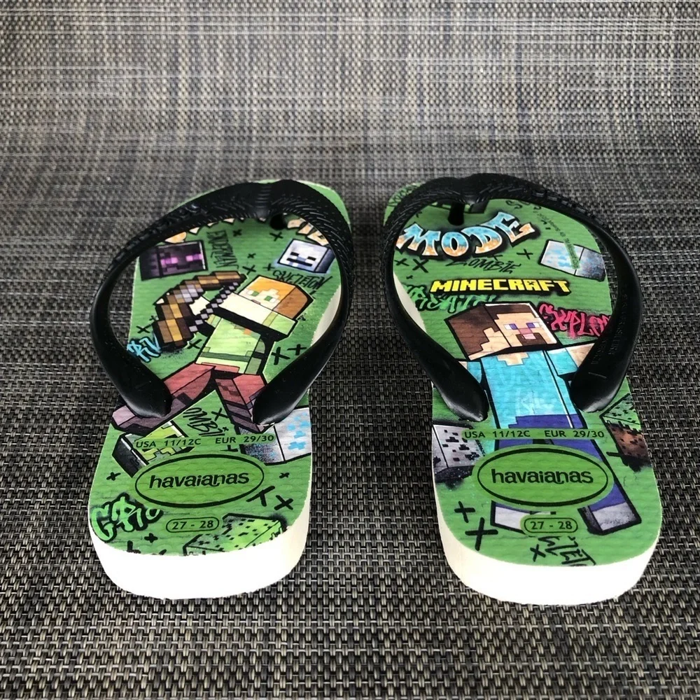 Havaianas 'Top Minecraft' Print Flip Flop Sandals Little Kids Size 11 - 12